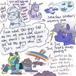 1:1 2023 alternate_species annoyed black_clothing black_shirt black_text black_topwear blue_body blue_fur blue_gem braided_mane closed_frown clothed clothed_female clothed_feral clothing collar dialogue donatello_versus duo earth_pony electricity electrogenesis english_text enrico_pucci equid equine female female_feral feral frown fur furrification gastropod gem green_hooves green_mane grey_mane grey_shell group handwritten_text hasbro heavy_weather_(jjba) hi_res hooves horn horse inner_monologue jojo's_bizarre_adventure jolyne_cujoh lying male male_feral mammal mane mid_transformation mollusk mouth_closed multiple_images my_little_pony mythological_creature mythological_equine mythology on_front pink_tongue ponification pony purple_body purple_eyes purple_fur purple_text quadruped rainbow regularcitrus shell shirt snail solo species_transformation stone_ocean talking_to_another teal_body teal_ears teal_fur text thinking tongue tongue_out topwear transformation unguligrade unicorn weather_report_(jjba) white_body white_fur wide_eyed