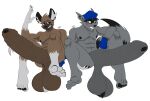 2021 5_fingers 5_toes abs absurd_res aggretsuko anthro athletic athletic_male balls big_balls big_penis black_body black_fur black_glans black_nipples black_nose blue_clothing blue_gloves blue_handwear blue_hat blue_headwear brown_balls brown_body brown_eyes brown_fur brown_penis butt butt_grab chest_tuft clothing colored digital_drawing_(artwork) digital_media_(artwork) duo ear_tuft erection eye_mask facial_tuft feet fingers foreskin fur furry_tail genitals glans gloves grey_balls grey_penis haida_(aggretsuko) hand_on_butt handwear hat headgear headwear hi_res huge_balls huge_penis hyena hyper hyper_balls hyper_genitalia hyper_penis looking_at_another male male/male mammal mostly_nude nipples pecs penis pointy_ears procyonid raccoon rxq saggy_balls sanrio signature simple_background sly_cooper sly_cooper_(series) smile smiling_at_another snaggle_tooth snout sony_corporation sony_interactive_entertainment spotted_hyena sucker_punch_productions tail toes tuft underbite vein veiny_penis white_background white_body white_fur