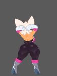 3:4 anthro armwear bat big_butt black_bodysuit black_clothing black_skinsuit bodysuit boots breasts butt camel_toe clothed clothing elbow_gloves female footwear fur gloves grey_background hands_behind_head handwear hi_res high_heeled_boots high_heels kerotheklutz knee_boots knee_highs legwear mammal rear_view rouge_the_bat sega shoes simple_background skinsuit solo sonic_the_hedgehog_(series) tan_body tan_fur thick_thighs tight_clothing white_body white_boots white_clothing white_footwear white_fur white_gloves white_handwear wide_hips