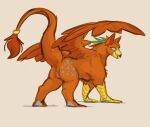 absurd_res animal_genitalia avian blue_eyes butt equine_genitalia female feral genitals gryphon hi_res looking_back luz mythological_avian mythological_creature mythology presenting presenting_hindquarters solo taurfranco vulva wings