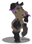 2022 5_fingers 5_toes abs aggretsuko anthro armpit_hair balls balls_outline biceps big_balls big_muscles big_penis black_clothing black_gloves black_handwear black_nose black_thong black_underwear body_hair broad_shoulders brown_body brown_fur bulge chest_tuft clothing colored condom crotch_tuft dark_body dark_fur dark_hair dated detailed_bulge digital_drawing_(artwork) digital_media_(artwork) eyewear feet fingerless_gloves fingers flat_colors footwear front_view fur furry_tail genital_outline genitals glasses gloves half-erect handwear hi_res huge_balls huge_muscles huge_penis hyena jiro_haida_(aggretsuko) looking_at_viewer male mammal muscular muscular_anthro muscular_male musky_armpit nipples pecs penis penis_outline pinup pose quads rxq sanrio sexual_barrier_device signature small_waist snout socks solo spotted_hyena straps tail thong toeless_footwear toeless_socks toes triceps tuft underwear unused_condom wearing_glasses wrapped_condom