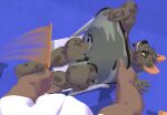 3d_(artwork) anthro bent_over boxer_briefs brown_body butt butt_slap camo camo_clothing camo_print camo_underwear chair clothing coach digital_media_(artwork) discipline duo facial_hair first_person_view footwear furniture goatee grey_clothing grey_underwear hi_res knee_highs legwear locker_room looking_back male male/male markings mature_male motion_lines orange_eyes paddle pattern_clothing pattern_underwear phil_clayton pov_hands print_clothing print_underwear punishment reggieigulas shirt slap socks spanking spots spotted_markings t-shirt topwear underwear waistband_stripe wedgie white_clothing white_footwear white_shirt white_socks white_t-shirt white_topwear zack_(reggieigulas)