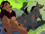2025 3_toes 4_fingers absurd_res anal anal_penetration anthro anthro_on_anthro anthro_penetrated anthro_penetrating anthro_penetrating_anthro anti_dev arm_tuft backsack balls balls_touching banzai_(the_lion_king) black_mane black_pubes bone brown_body brown_fur butt butt_grab colored digital_drawing_(artwork) digital_media_(artwork) disney ed_(the_lion_king) elbow_tuft erection feet felid fingers fumes fur genitals green_eyes grey_body grey_fur group group_sex hand_on_butt hi_res humanoid_genitalia humanoid_penis hyena lion looking_at_viewer looking_back looking_back_at_viewer lying_on_ground male male/male male_penetrated male_penetrating male_penetrating_male mammal mane nipples on_ground pantherine penetration penile penile_penetration penis penis_in_ass pubes scar_(the_lion_king) sex skull soles spread_legs spreading tail tail_tuft the_lion_king threesome toes trio tuft yellow_sclera