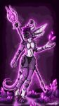 anthro crystal fur horn machine male male/male pink_body pink_fur protogen protogen_armor protogen_face protogen_visor solo tail weapon white_body white_fur