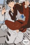 2:3 anthro anthro_penetrated anus biped breasts brown_body brown_fur cassi_(w_t_anthrolover) clothing dialogue duo english_text female female_anthro female_on_human fluffy fluffy_tail fur genitals gulonine hi_res human human_on_anthro human_penetrating human_penetrating_anthro interspecies lightningwolt male male/female male_human mammal marten mustelid musteline penetration penile penile_penetration penis penis_in_vagina pine_marten purple_eyes sex spacesuit tail text underwear vaginal vaginal_penetration zero_gravity