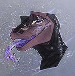 absurd_res acrylic_painting_(artwork) anthro hi_res male marker_(artwork) painting_(artwork) piercing portrait purple_eyes purple_mouth purple_tongue scalie solo tlen_borowski tongue traditional_media_(artwork) traditional_painting_(artwork) wren_(rhaelrhaelrasputin)