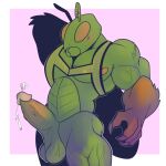 1:1 abs absurd_res antennae_(anatomy) anthro arthropod balls biceps bodily_fluids coopertjkl disney erection exoskeleton genital_fluids genitals glans green_body harness hi_res humanoid_genitalia humanoid_penis insect male male/male mandibles manly mantis multicolored_penis muscular muscular_anthro muscular_arms muscular_legs muscular_male muscular_thighs orange_eyes pecs penis pixar solo toy_story triceps twitch_(toy_story) two_tone_penis vein veiny_balls veiny_legs veiny_penis