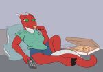  clothing dragon eating female food lindy lying pizza scalie 