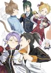  2boys 4girls :p angry animal_ears ascot beatrice_(re:zero) bishounen black_hair black_hat black_jacket black_shirt blue_eyes blue_jacket bob_cut book breasts brown_eyes brown_hair butterfly-shaped_pupils cape capelet cat_ears cat_girl cat_tail child clenched_hand closed_mouth commentary_request crown crusch_karsten danroneko double-parted_bangs drawstring epaulettes felix_argyle from_above from_behind fully_genderswapped_group fur-trimmed_capelet fur_trim genderswap genderswap_(ftm) genderswap_(mtf) gloves green_hair hair_behind_ear hair_between_eyes hair_slicked_back hand_up hat high_collar highres holding holding_book jacket julius_juukulius knight lapels light_blush low_ponytail middle_part military_uniform mini_crown mini_hat multicolored_jacket multiple_boys multiple_girls natsuki_subaru notched_lapels old old_woman open_mouth orange_jacket outstretched_arm pom_pom_(clothes) ponytail purple_hair re:zero_kara_hajimeru_isekai_seikatsu re:zero_kara_mimagau_isekai_seikatsu red_capelet red_shirt red_shorts reverse_trap shirt short_hair short_ponytail shorts side_ponytail simple_background small_breasts smile striped_clothes striped_jacket symbol-shaped_pupils tail tareme teeth tongue tongue_out track_jacket translation_request tsurime two-sided_fabric upper_body upper_teeth_only white_ascot white_background white_cape white_gloves white_jacket white_shirt wilhelm_van_astrea yellow_eyes zipper zipper_pull_tab 