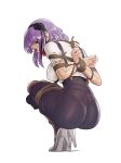  arms_behind_back ass ball_gag bdsm black_hairband black_skirt blue_eyes bondage bound bound_wrists breasts brown_legwear covered_nipples dagashi_kashi drooling frilled_sleeves frills from_behind full_body gag gagged hairband high-waist_skirt high_heels highres long_skirt looking_back medium_breasts pantyhose pantylines purple_hair reptileye rope saliva shibari shibari_over_clothes shidare_hotaru shirt short_hair short_sleeves sidelocks simple_background skirt solo squatting tiptoes tsurime white_background white_footwear white_shirt 