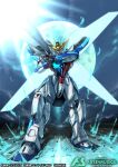  after_war_gundam_x cannon commentary_request company_name copyright_logo copyright_name copyright_notice energy_cannon full_moon green_eyes gundam gundam_arsenal_base gundam_x holding holding_cannon holding_weapon logo mecha mecha_focus mobile_suit moon moyashi_koubou no_humans official_art robot satellite_cannon science_fiction shoulder_cannon solo v-fin weapon 