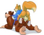  anal anal_penetration anthro anthro_on_anthro balls banjo-kazooie banjo_(banjo-kazooie) bear conker conker&#039;s_bad_fur_day crossover duo erection eroborus from_behind_position male male/male mammal on_top on_top_of penetration penis perching_position predator/prey rareware rodent sex size_difference small_dom_big_sub squirrel video_games 