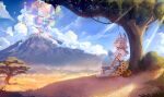 absurd_res animal_humanoid cloud digital_media_(artwork) digital_painting_(artwork) duo eyes_closed felid felid_humanoid feline feline_humanoid female female_humanoid hair hi_res hug humanoid kemono_friends landscape landscape_dwarfing light light_beam lucky_beast mammal mammal_humanoid open_mouth open_smile outside painting_(artwork) plant sairenblade savanna serval-chan serval_humanoid sitting sky smile sunbeam sunlight tail tree volcano wallpaper
