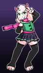 2026 aliasing anthro arm_tuft arm_warmers armwear biped black_arm_warmers black_armwear black_clothing black_legwear black_thigh_highs blue_bottomwear blue_clothing blue_skirt blush blush_stickers boss_monster_(undertale) bottomwear bovid button_(fastener) caprine clothed clothing cute_fangs darkner deltarune digital_media_(artwork) eyebrows eyelashes eyeshadow eyewear fangs fluffy_ears frilly frilly_clothing fully_clothed fur fur_collar gesture glasses goat green_clothing green_eyewear green_glasses green_topwear green_vest hand_gesture head_tuft hi_res horn legwear looking_at_viewer makeup male mammal monotone_background outline paws pink_clothing pink_horn pink_scarf pink_sweater pink_topwear pink_turtleneck pixel_vibri plantigrade pleated_skirt portrait pose ralsei scarf scut_tail shaded short_tail shoulder_tuft simple_background skirt smile solo standing star_pattern sweater tail teeth thigh_highs three-quarter_portrait toeless_thigh_highs topwear tuft turtleneck undertale_(series) v_sign vest white_body white_fur white_outline white_tail