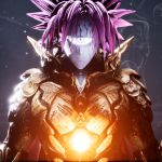  3d armor cyclops glowing looking_at_viewer lord_boros male_focus one-eyed one-punch_man pink_hair solo spiked_hair spikes the_golden_smurf upper_body veins white_skin 