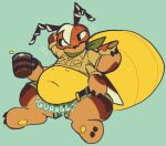 2026 2_fingers 2_toes 4_arms ambiguous_anthro ambiguous_gender antennae_(anatomy) anthro arm_markings arthropod arthropod_abdomen back_wings beetle belly belt beverage big_belly big_eyes big_pupils black_sclera blush blush_lines bottomwear brown_markings claw_fingers claw_toes clothed clothed_anthro clothing collared_shirt container crumbs crumbs_on_belly cup digitigrade dress_shirt drunk elateroid emanata exposed_belly fantasy feet fingers firefly flat_chested food hair half-closed_eyes hand_behind_own_head head_tuft hi_res holding_beer holding_beverage holding_food holding_object hotpants huge_arthropod_abdomen insect kerchief leg_markings looking_at_food looking_at_object mandibles markings multi_arm multi_limb narrowed_eyes navel neckerchief neckwear non-mammal_hair non-mammal_navel onomatopoeia open_belt overweight overweight_ambiguous overweight_anthro pupils rumbling_stomach serafphim shirt shirt_up shorts simple_background sitting solo sound_effects stein substance_intoxication tankard text thick_arms thick_neck thick_thighs thigh_markings toes topwear tuft weight_gain white_hair white_pupils wings yellow_arthropod_abdomen yellow_belly