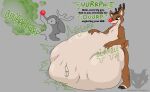 anthro belly big_belly burp_cloud burping christmas deer digestion digestion_noises english_text hi_res holidays jouigidragon male male_pred mammal navel new_world_deer reindeer rudolph_the_red-nosed_reindeer solo text vore