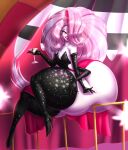 2026 4_arms 4_fingers abstract_background alcohol angel_dust anthro arachnid armwear arthropod bare_shoulders bedroom_eyes beverage big_butt black_clothing black_dress black_gloves black_handwear black_legwear black_thigh_boots black_thigh_highs blues64 boots bottom_heavy bottomwear bubble_butt butt butt_squish chest_tuft clothed clothing cocktail cocktail_glass container crossdressing cup demon digital_drawing_(artwork) digital_media_(artwork) dress drinking_glass elbow_gloves eyelashes eyeshadow femboy fingers footwear fur glass glass_container glass_cup gloves hair hair_over_eye handwear hazbin_hotel hellaverse hi_res high_heeled_boots high_heels huge_butt huge_hips huge_thighs hyper hyper_butt hyper_thighs legwear lipstick long_hair looking_at_viewer makeup male marauder6272 multi_arm multi_limb narrowed_eyes pink_eyes pink_eyeshadow pink_hair red_bottomwear red_clothing red_lipstick red_skirt seductive sharp_teeth shoes sitting skirt smile solo sparkles sparkling_clothing sparkling_dress sparkling_gloves spider spider_demon squish strapless_clothing strapless_dress teeth thick_thighs thigh_boots thigh_highs tuft white_body white_fur wide_hipped_anthro wide_hipped_male wide_hips yellow_sclera