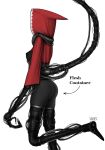 black_body breasts butt butt_focus cape clothing cybernetic_arm cybernetic_leg cybernetic_limb cybernetic_tail cybernetics cyborg digital_drawing_(artwork) digital_media_(artwork) directional_arrow english_text female hi_res hidden_face hood humanoid ltstry machine mechanical_arm mechanical_leg mechanical_tail nipples raised_leg rear_view red_cape red_clothing signature simple_background solo standing text tube warhammer_(franchise) warhammer_40000 wire
