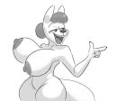  anthro big_breasts breasts canine dianna_(komponi) featureless_crotch female huge_breasts invalid_tag komponi mammal mature_female monochrome nipples nude open_mouth smile solo standing thick_thighs voluptuous 