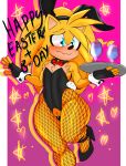 absurd_res alcohol andromorph anthro beverage blush bodily_fluids bow_tie clothed clothing cocktail crossdressing crotchless_clothing dripping_vulva easter eulipotyphlan fake_ears fake_rabbit_ears fan_character fingerless_gloves fishnet_clothing fishnet_legwear flustered footwear genital_fluids genitals gloves handwear hedgehog hi_res high_heels holidays intersex legwear leotard luka_(lukastarfall) lukastarfall mammal narrowed_eyes nervous nervous_smile on_one_leg playboy_bunny plump_labia raised_leg sega shoes solo sonic_the_hedgehog_(series) standing thick_thighs trans_(lore) trans_man_(lore) tray vaginal_fluids vulva wide_hips