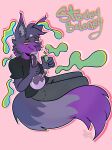 3_eyes absurd_res anthro bong canid canine canis clothing drugs fur hi_res lighter lord_kaio male mammal marijuana multi_eye purple_body purple_fur red_eyes smoking solo spicyzestysauce text wolf