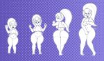  2018 4_fingers anthro bear big_breasts bikini blue_eyes blush breast_expansion breasts butt butt_expansion clothed clothing digital_media_(artwork) female freepancakes fur gradient_background growth hair hi_res long_hair mammal open_mouth panda pattern_background ponytail sequence simple_background smile standing swimsuit teeth thick_thighs tongue torn_clothing wide_hips 