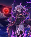  cape dark_persona evil_smile female_my_unit_(fire_emblem:_kakusei) fire_emblem fire_emblem:_kakusei fire_emblem_heroes gimurei gloves hood long_hair looking_at_viewer my_unit_(fire_emblem:_kakusei) parune_chigetsu red_eyes robe simple_background smile solo white_hair 