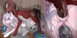  2018 absurd_res ahegao anal anal_penetration animal_genitalia animal_penis animal_pussy anus balls bisexual black_hair blue_eyes blue_hair blush butt chest_tuft clenched_teeth close-up cutie_mark dock double_penetration english_text equine equine_penis equine_pussy erection eyebrows eyelashes eyes_closed fan_character feathered_wings feathers female feral feral_on_feral fur grey_feathers grey_penis group group_sex hair hi_res hooves horn inside kuroran looking_pleasured lying male male/female male_penetrating mammal medial_ring multicolored_hair my_little_pony on_back on_top open_mouth pegasus penetration penis phantom puffy_anus pussy pussy_juice red_penis reverse_missionary_position sandwich_position sex shadow storm_feather teal_eyes teeth text thinking thought_bubble threesome tongue tongue_out tuft two_tone_hair unicorn vaginal vaginal_penetration wings 