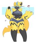  big_breasts big_hands breasts feline female kilinah mammal nintendo piercing pok&eacute;ball pok&eacute;mon pok&eacute;mon_(species) thick_thighs under_boob video_games wide_hips zeraora 