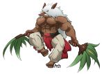  2015 abs anthro biceps big_muscles clothed clothing hi_res loincloth maldu male muscular navel nintendo nipples pants pecs pok&eacute;mon pok&eacute;mon_(species) rope_belt shiftry simple_background solo teeth topless video_games white_background 
