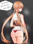  absurdres ass bare_shoulders black_background blush braid check_translation choker corset cropped_legs dress dress_lift empty_eyes from_behind girls_frontline highres hudak korean long_hair nose_blush orange_hair ots-14_(girls_frontline) panties profile red_choker red_panties shaded_face shiny shiny_skin simple_background sleeveless sleeveless_dress solo speech_bubble striped sweat thighs thong translation_request twintails underwear vertical-striped_dress vertical_stripes very_long_hair wedgie white_dress yellow_eyes 