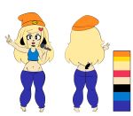  &lt;3 &lt;3_eyes 2018 barefoot beanie butt canine clothed clothing cosplay girly hair hat long_hair male mammal model_sheet parappa parappa_the_rapper solo somescrub video_games 