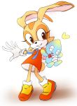  ambiguous_gender anthro chao cheese_the_chao chiotyan2 clothing cream_the_rabbit duo female footwear gloves lagomorph long_ears mammal rabbit simple_background sonic_(series) video_games 