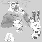  2016 anthro bear canine clothed clothing crossdressing disney duo female fox fur hi_res judy_hopps judylavernehopps koslov lagomorph male mammal nick_wilde polar_bear rabbit zootopia 