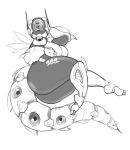  1_eye anthro arthropod big_breasts big_butt breasts butt conditional_dnp female greyscale hi_res insect insect_wings looking_at_viewer machine monochrome robot solo thick_thighs wide_hips wings xopachi 