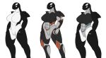  abs anthro armor big_breasts breasts cetacean dc_comics female mammal marine methados no_irises off/on orca orca_(batman) simple_background solo whale white_background 