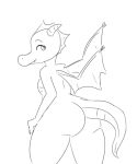  animated anthro big_butt black_and_white blush butt butt_expansion butt_jiggle dragon huge_butt looking_back membranous_wings monochrome nude rainbowsprinklesart rear_view scalie simple_background sketch solo standing western_dragon white_background wings 
