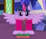  2018 adorkable blep book castle crystals cute equine eyelashes feathered_wings feathers female feral friendship_is_magic hair hi_res hooves horn inside levitation looking_at_viewer magic mammal multicolored_hair my_little_pony portrait purple_eyes purple_feathers reading shadow shutterflyeqd signature sitting smile solo sparkles spread_wings table tongue tongue_out twilight_sparkle_(mlp) winged_unicorn wings 