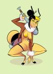  abdomen antennae arthropod baseball_bat bee breasts female herny hi_res humanoid insect nipples pussy simple_background solo yellow_nipples yellow_sclera yellow_skin 