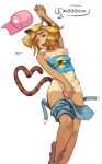  animal_ears ankle_boots ass_visible_through_thighs bare_shoulders barncat_(idontknowshot) baseball_cap blonde_hair boots borrowed_character breasts cat_ears cat_tail clothed_masturbation dirty english fangs fingering full_body hat hat_removed headwear_removed heart heart_tail highres light_brown_hair looking_at_viewer lying masturbation naughty_face on_back one-piece_tan original overalls_removed polyle puffy_nipples pussy pussy_juice shoes short_hair shorts shorts_pull small_breasts solo strapless tail tan tanline tubetop tubetop_pull uncensored untied_shoes 