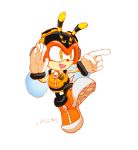  anthro arthropod charmy_bee clothing footwear gloves hal_(pixiv) insect male signature simple_background solo sonic_(series) video_games wings 