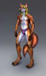  blonde_hair bulge canine claws clothed clothing ear_tuft fairyyuri fluffy fox fur girly glassesblue_eyes hair jcfox long_hair long_tail looking_at_viewer male mammal nipples orange_fur skimpy solo spandex speedo swimsuit tight_clothing tuft white_fur 