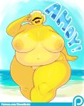  :d big_breasts blonde_hair breasts cyclops dialogue dieselbrain english_text eyes_closed female hair hi_res huge_breasts humanoid navel nipples not_furry nude open_mouth overweight patreon pussy short_hair solo sucy suntan teeth text thick_thighs tongue url wide_hips yellow_skin 