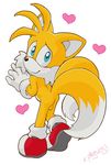  balls blue_eyes blush butt canine cub embarrassed emerald-physics emerald_physics fox looking_at_viewer looking_back male mammal miles_prower plain_background pose seduction sega shy smile solo sonic_(series) sonic_team tails young 