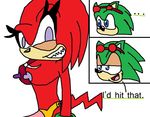  archie_comics knuckles_the_echidna rule_63 scourge_the_hedgehog sonic_team 