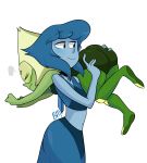  alien annoyed big_butt blue_hair blue_skin blushmallet butt butt_grab cartoon_network duo female gem_(species) green_skin hair hand_on_butt hi_res lapis_lazuli_(steven_universe) not_furry peridot_(steven_universe) smile steven_universe 