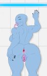  2018 alien alternate_species anthro anthrofied anus big_breasts big_butt big_lips big_thighs blue_skin breasts butt chimera digital_media_(artwork) female gaping grabbing hi_res huge_breasts humanoid hybrid lips meru_(metalling) metalling monster monstrous_humanoid muscular not_furry nude pussy solo spreading tentacles thick_thighs tongue wet wide_hips 