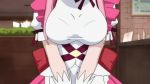  00s 1girl animated animated_gif bounce bouncing_breasts breasts eyes_closed female haramura_nodoka large_breasts maid pink_hair saki solo 