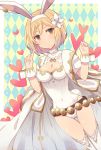  animal_ears ayuto blonde_hair breasts brown_eyes bunny_ears bunny_tail cleavage commentary_request cowboy_shot djeeta_(granblue_fantasy) fake_animal_ears flower granblue_fantasy hair_flower hair_ornament highleg leotard looking_at_viewer medium_breasts sage_(granblue_fantasy) short_hair sleeve_cuffs smile solo tail thighhighs wrist_cuffs 